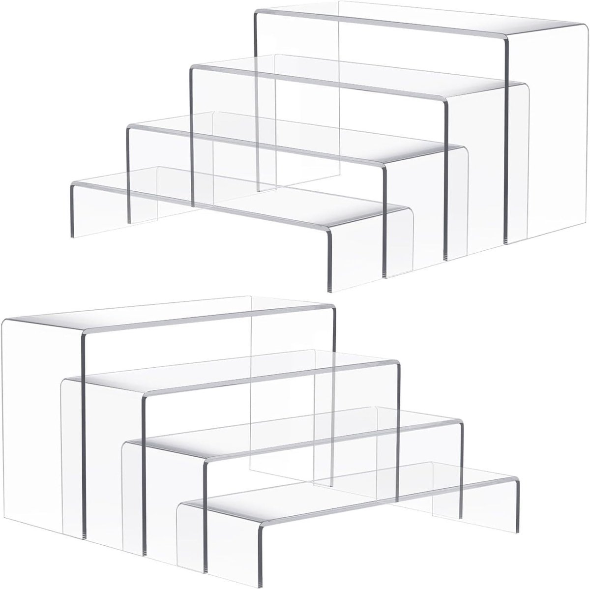 8-delige grote acryl risers, 4-laags display organizer voor parfum, cupcakes en sieraden, perfect voor desserts en cosmetica
