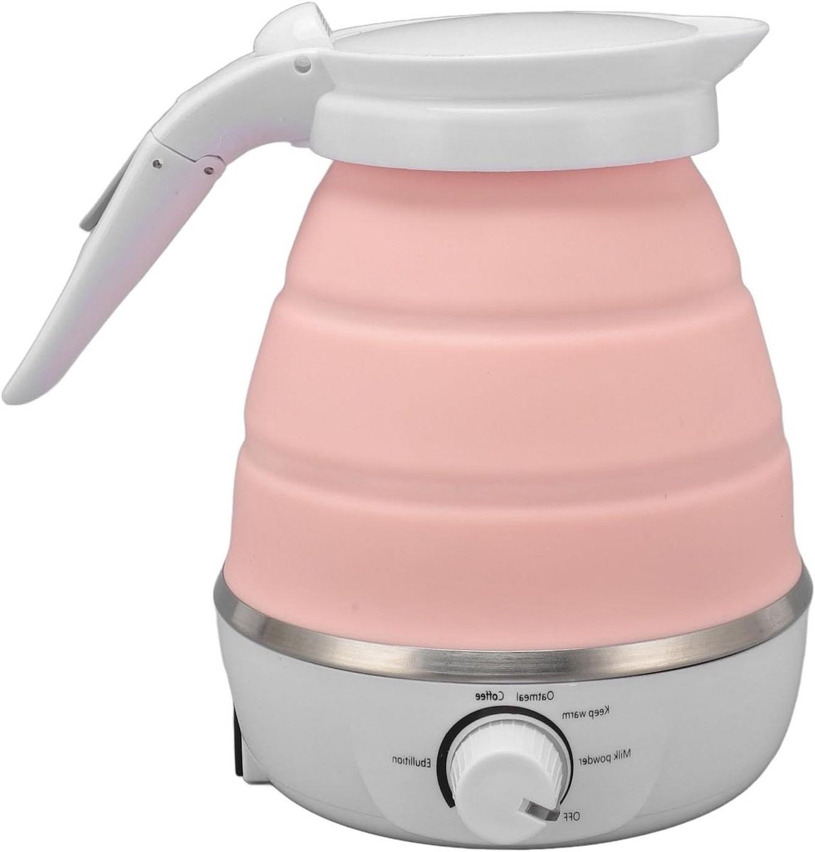Opvouwbare Elektrische Waterkoker Reis Waterkoker Silicone Snel Water Koken Compact Opvouwbaar Ontwerp 600 Ml Roze