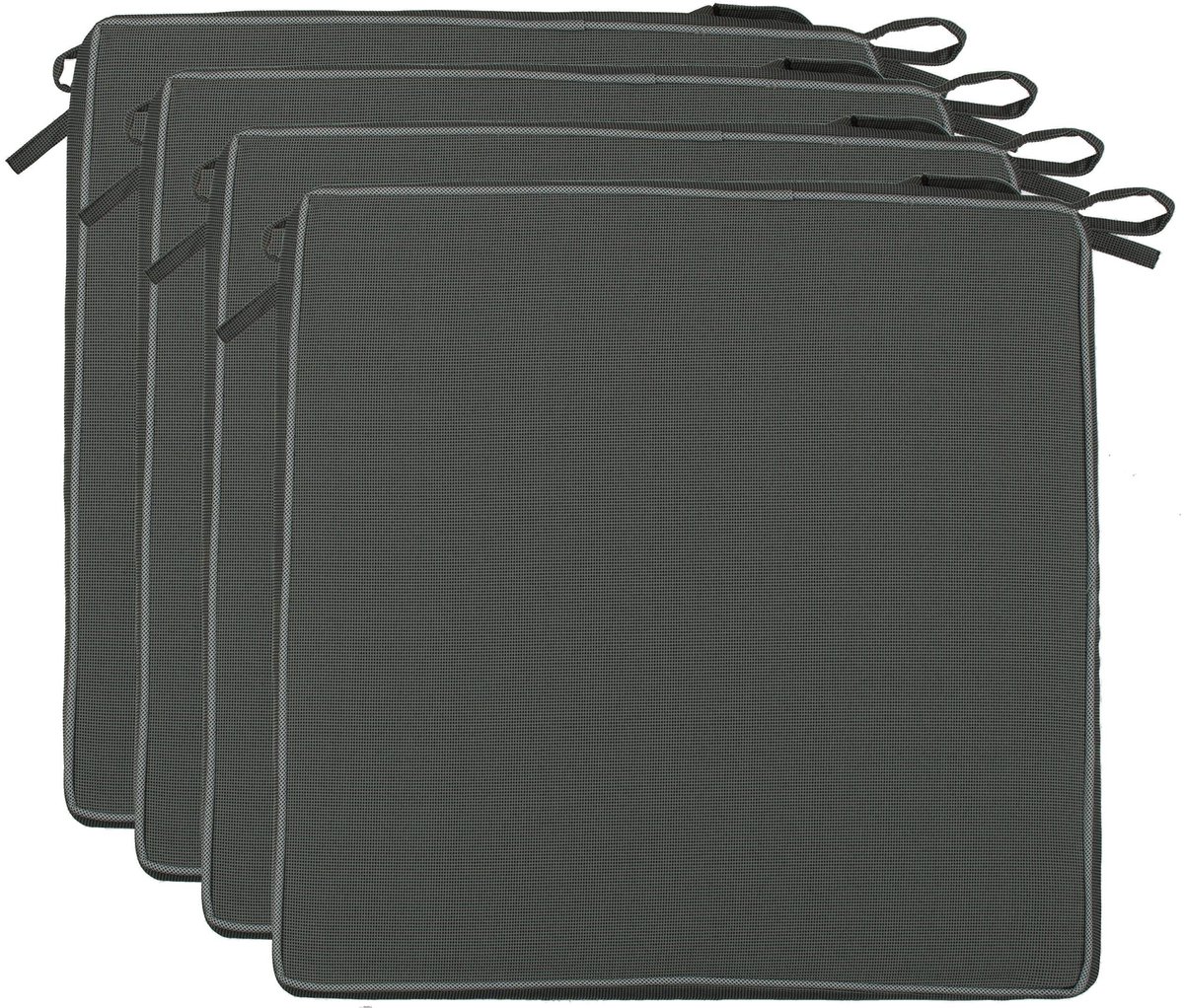 Omgoods - Set van 4 Stoelkussens 40x40x4 cm – Water- en Vuilafstotende Kussens voor Binnen en Buiten