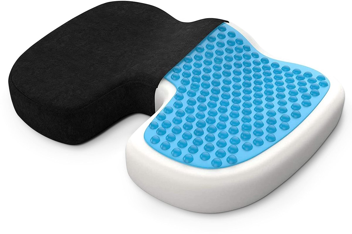 Omgoods - Orthopedisch Gel Zitkussen - Memory Foam voor Coccyx Pijnverlichting