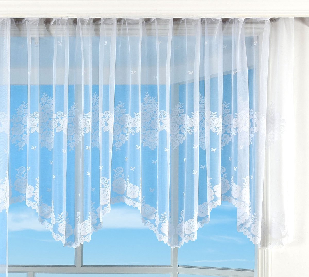 Omgoods - Strikstore Jacquard Floral Pleat Band 145x600 cm - Lichtfilterend