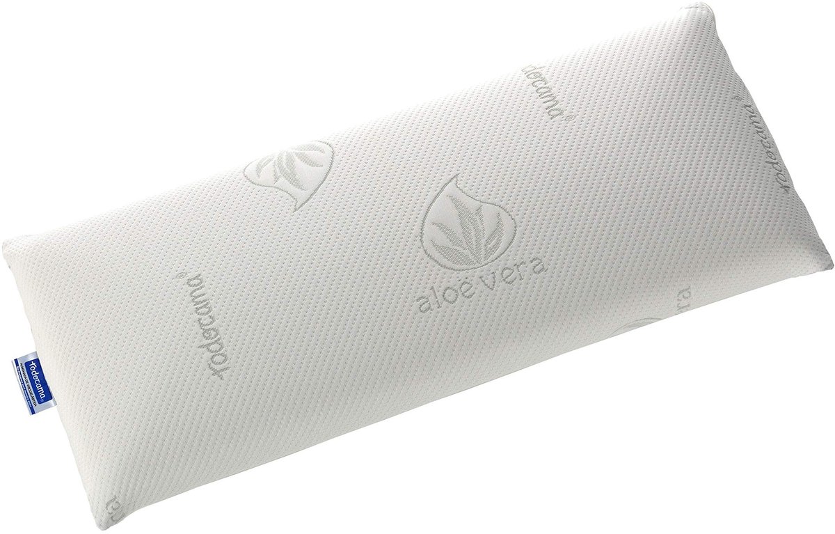 Omgoods - Visco-elastisch Kussen 135 cm met Dubbele Hoes en Aloe Vera Behandeling - Witte Kleur