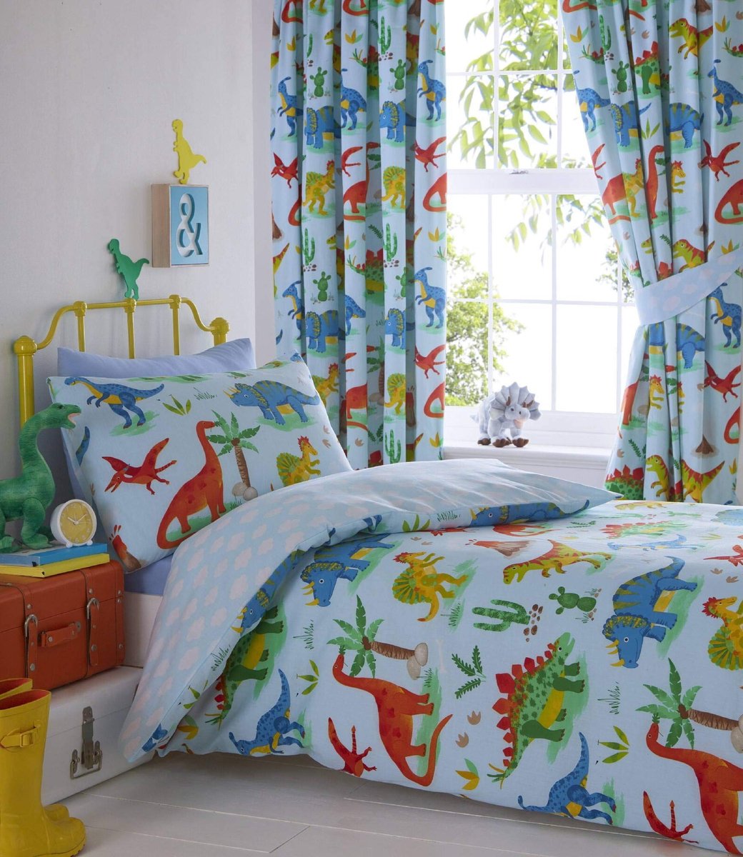 Omgoods - Dubbel Duvet Cover Set met Dinosaurussen en 2 Kussenslopen