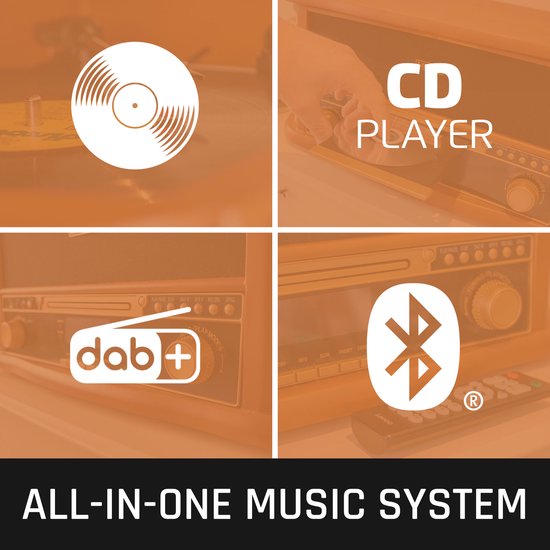 Lenco Retro Platenspeler Bundel - TCD-2571WD + TTA-6IN1 - Platenspeler met Bluetooth, DAB en Cassette - 6-delige LP Schoonmaakset — afbeelding 5