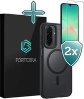 Hoesje Met 2x Screenprotector - Geschikt voor Samsung Galaxy A26 - Magsafe Compatible - Sterk & Shockproof - Shock Proof Case - Back Cover - Telefoon Hoes - Zwart