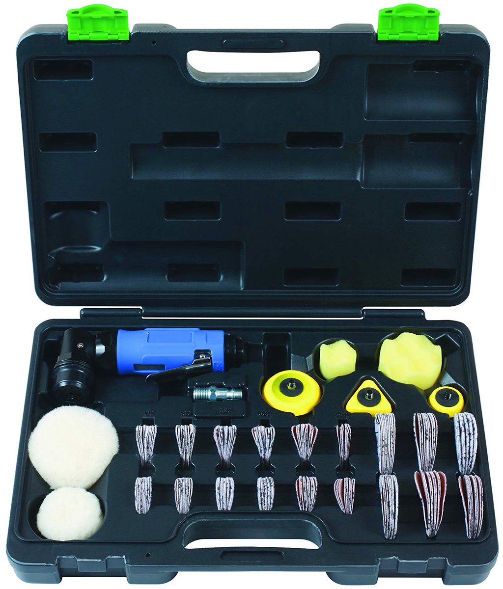 SnelShoppen - Pneumatische Spot Reparatie Sander Kit 7683 - Laser Gereedschap voor Professionele Autoreparatie, Lichtgewicht en Duurzaam, Ideaal voor