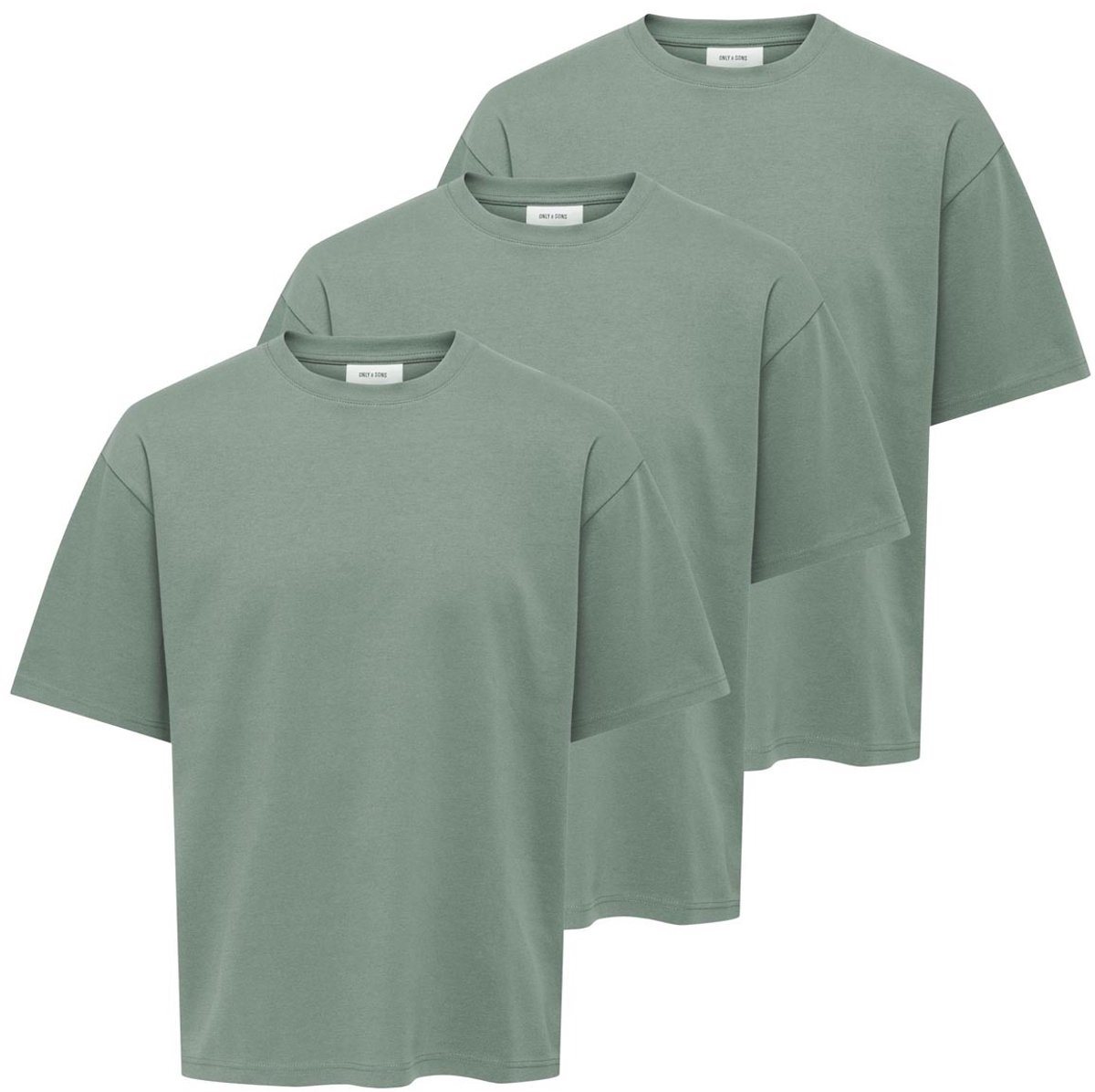 Only & Sons Heren t-shirt 3 pack Caspian