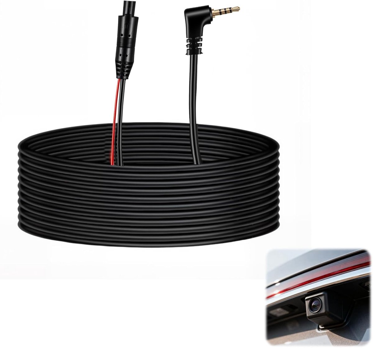 Achteruitrijcamera Kabel - Verlengsnoer DVR - Veilige Ritten - Waterdicht Zuiver Koper - 10 Meter Lengte - Zwart