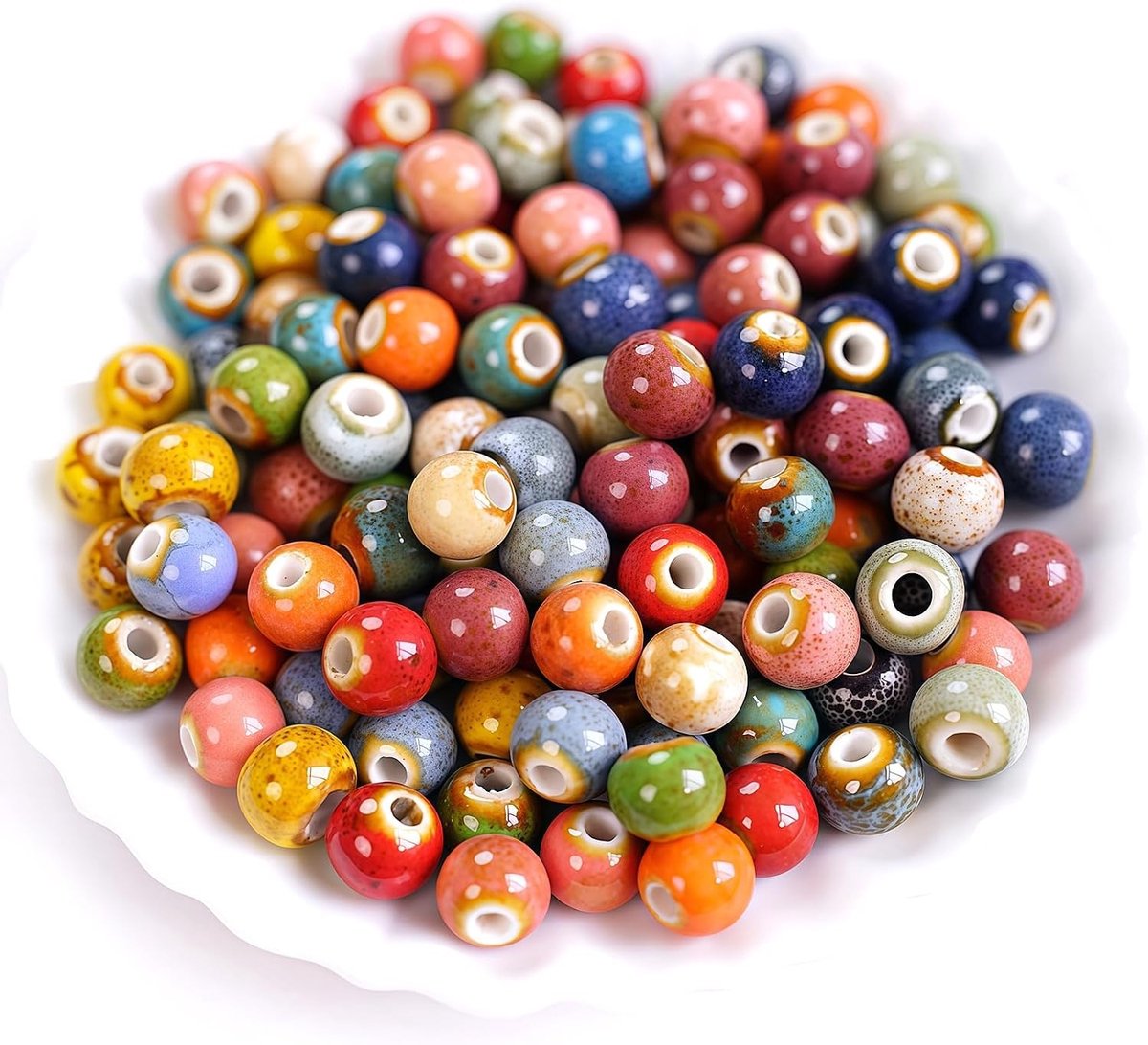 Keramische Perlen - Kleurige DIY Beads - 6 mm voor Sieraden