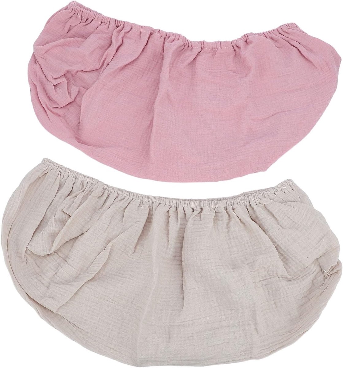 Aankleedkussenhoes Effen Kleur - Ademend en Zacht - 2 Stuks in Roze Abrikoos - Perfect voor de baby - SnelShoppen