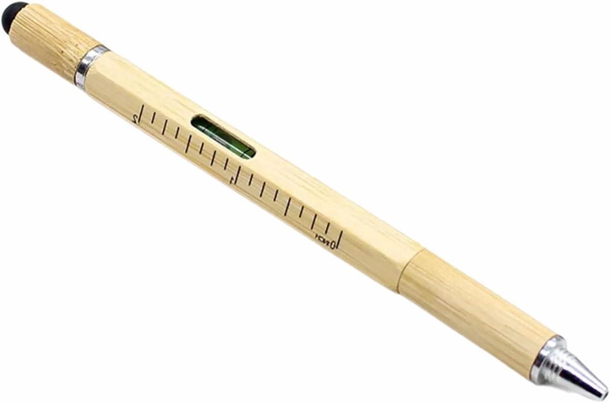 Multitool Pen - Gereedschap Pen - Dagelijks Gebruik - 6 Functies In 1 - 15.3 cm - Zwart