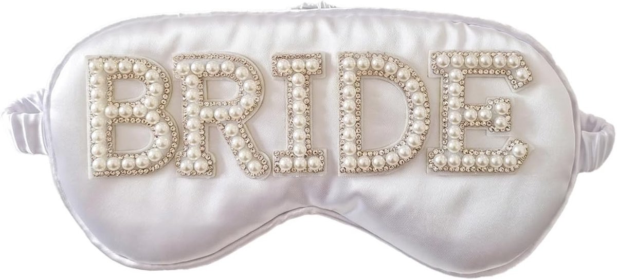 Oogmasker voor de bruid - JGA cadeau en decoratie voor de bruiloft, slaapmasker met witte parel stijl voor meisjes