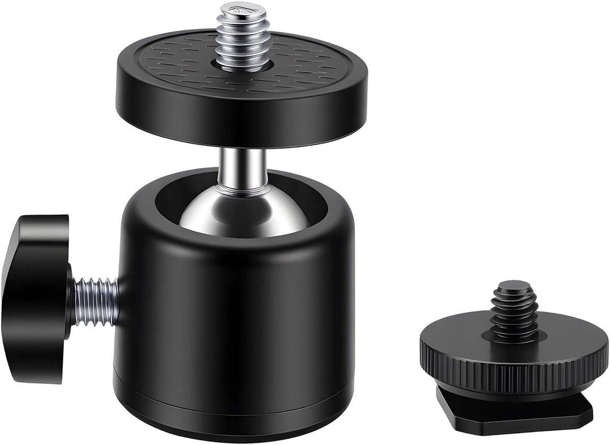 SnelShoppen - Mini Statief Kogelkop 360 Graden Metalen Camera Mount - Compact en Lichtgewicht Statief voor Telefoon en DSLR Camera's - Panoramisch Geb