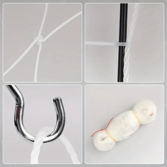 Transparant Kattennet - Nylon Wit - 3x4 Meter - UV-Bestendig - Voor Balkon en Terras — afbeelding 2