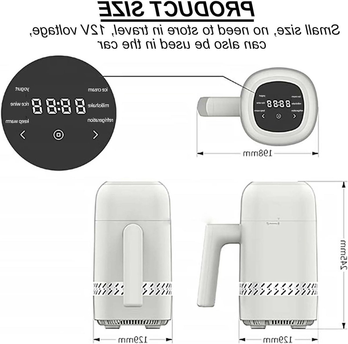 IJsmachine - Yogurt Maker Sorbet - Zelfgemaakte Desserts - LED Touchscreen - 300 ml - Wit