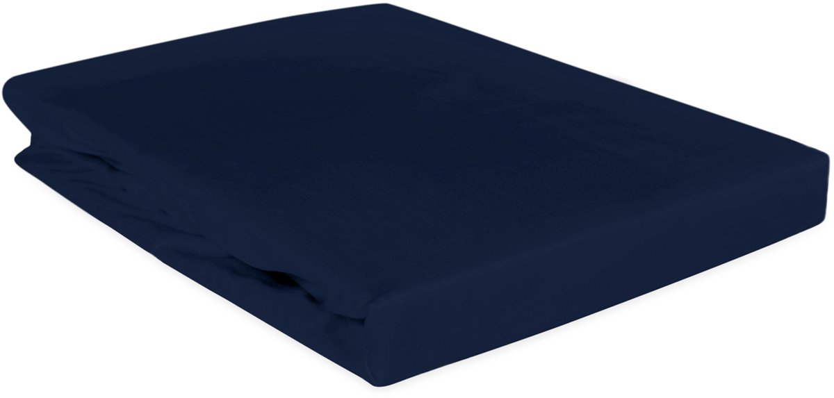 Darymex Satin Classic - Hoeslaken - 100% Katoen-Satijn - Met Elastiek - Voor Matras tot 20 cm - 140x200 cm - Donkerblauw