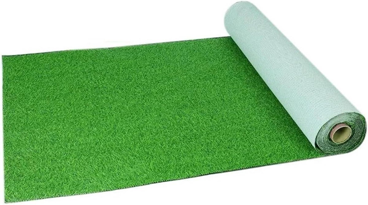 Kunstgras Tapijt - Groen Vloerkleed - Buiten Decoratie - Onderhoudsvrij Design - 40 x 60 cm - Groen