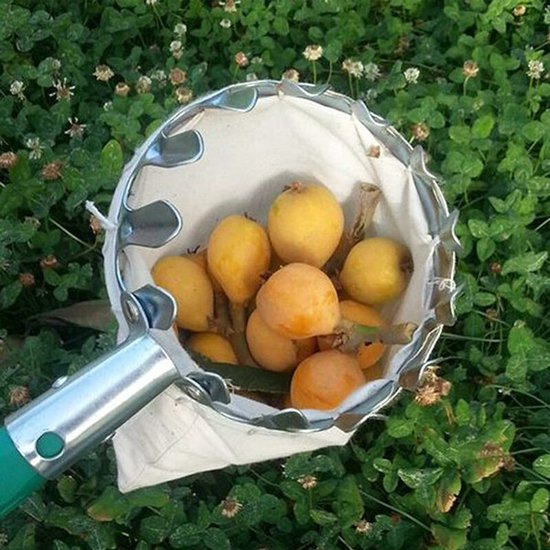 Fruitplukgereedschap, fruitplukkers, metalen tuinplukkers met opvangzak voor het oogsten van appels, citrusvruchten, peren, perziken, tuingereedschap — afbeelding 5