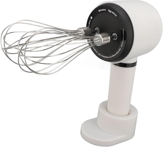 Draadloze Handmixer - Elektrische Garde - Bakken en Koken - Spatvrij Mixen - 20 x 10 x 9 cm - Wit — afbeelding 3