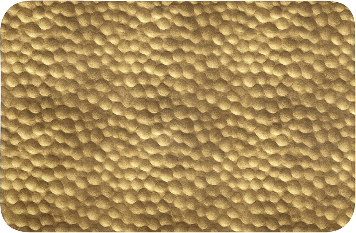 SnelShoppen - Badmat Rechthoekig 60x40 cm Antislip Douchemat Memory Foam Wasbaar Metaal - Gouden Badkamer Badkamermat voor Toilet en Douche