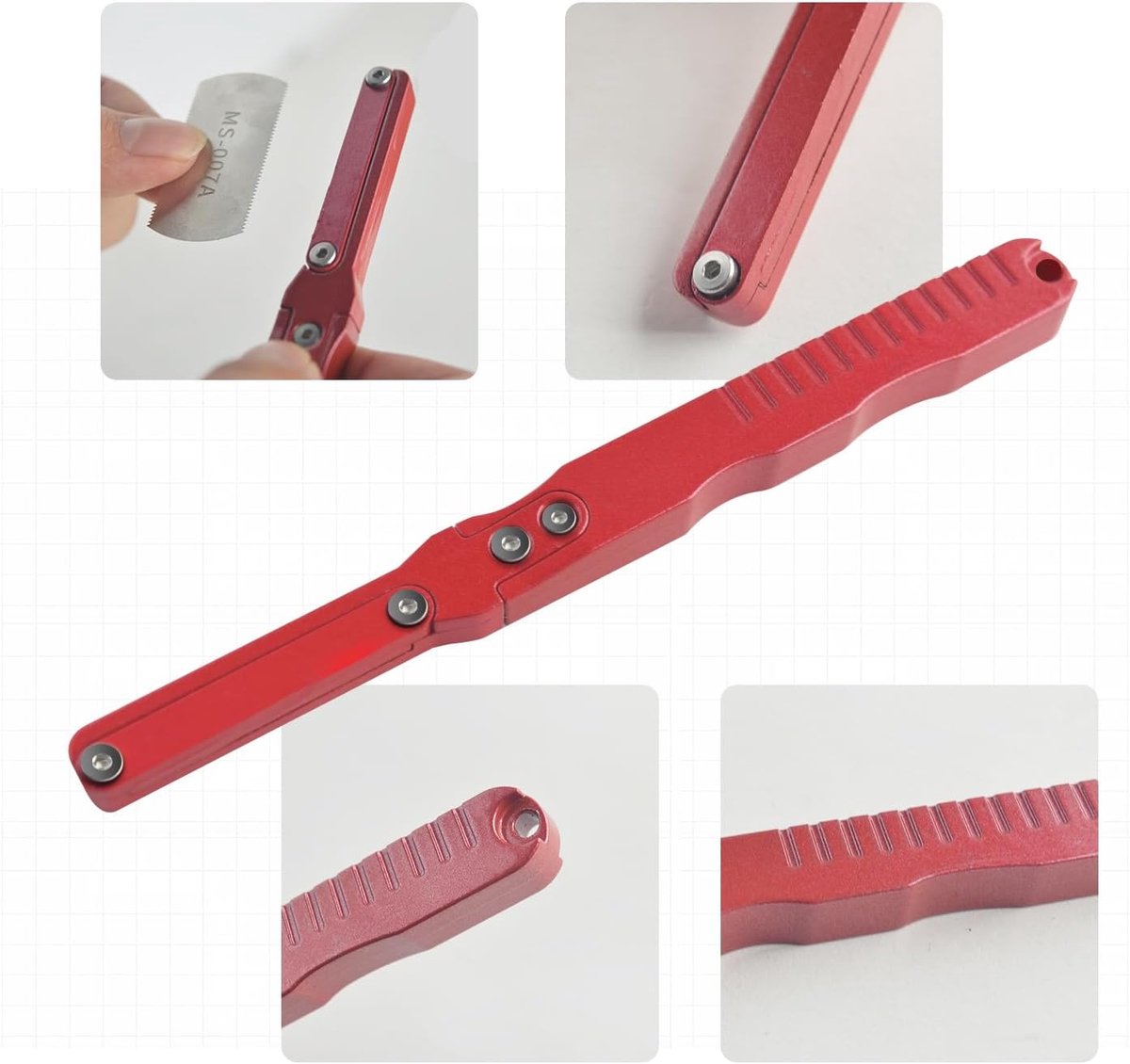 Mini handzaag met 5 zaagbladen - aluminium handgreep - eenvoudig te verwisselen - ideaal voor knutselen - SnelShoppen