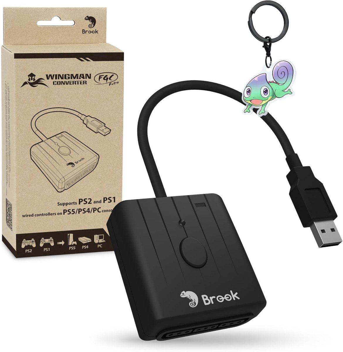 Retro keychain voor PS1 & PS2 controller - compatibel met PS5, PS4, PC - turbo en remap functies - SnelShoppen