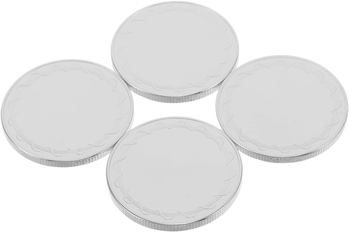Graveerbare Munten - Blanco Munten Doe-Het-Zelf Munten - Verzamelen en Graveren - Met Schroefdraad Rand - 40 mm - Zilver