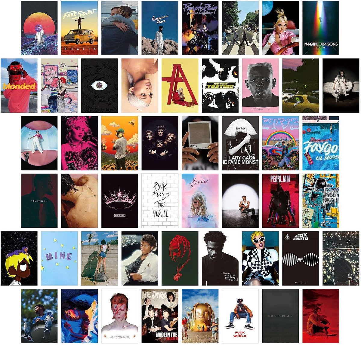 Album Cover Esthetische Foto's Muurcollage, 50 Stuks Muziektheater Muurcollageset Kunst Posters Indie Kamer Decor - ShopVlot