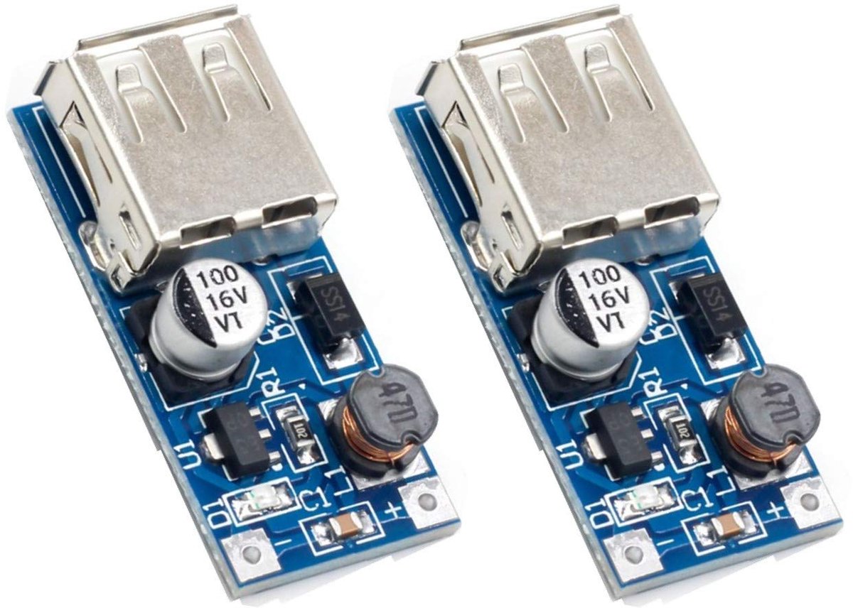 2pcs 0.9V-5V DC-DC to 5V USB Voltage Converter Step Up Power Supply Module
