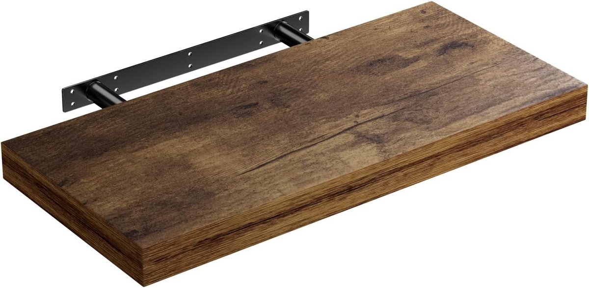 Wandplank Hout met Bevestiging 50-110 cm Zwevend 15 kg Draagkracht