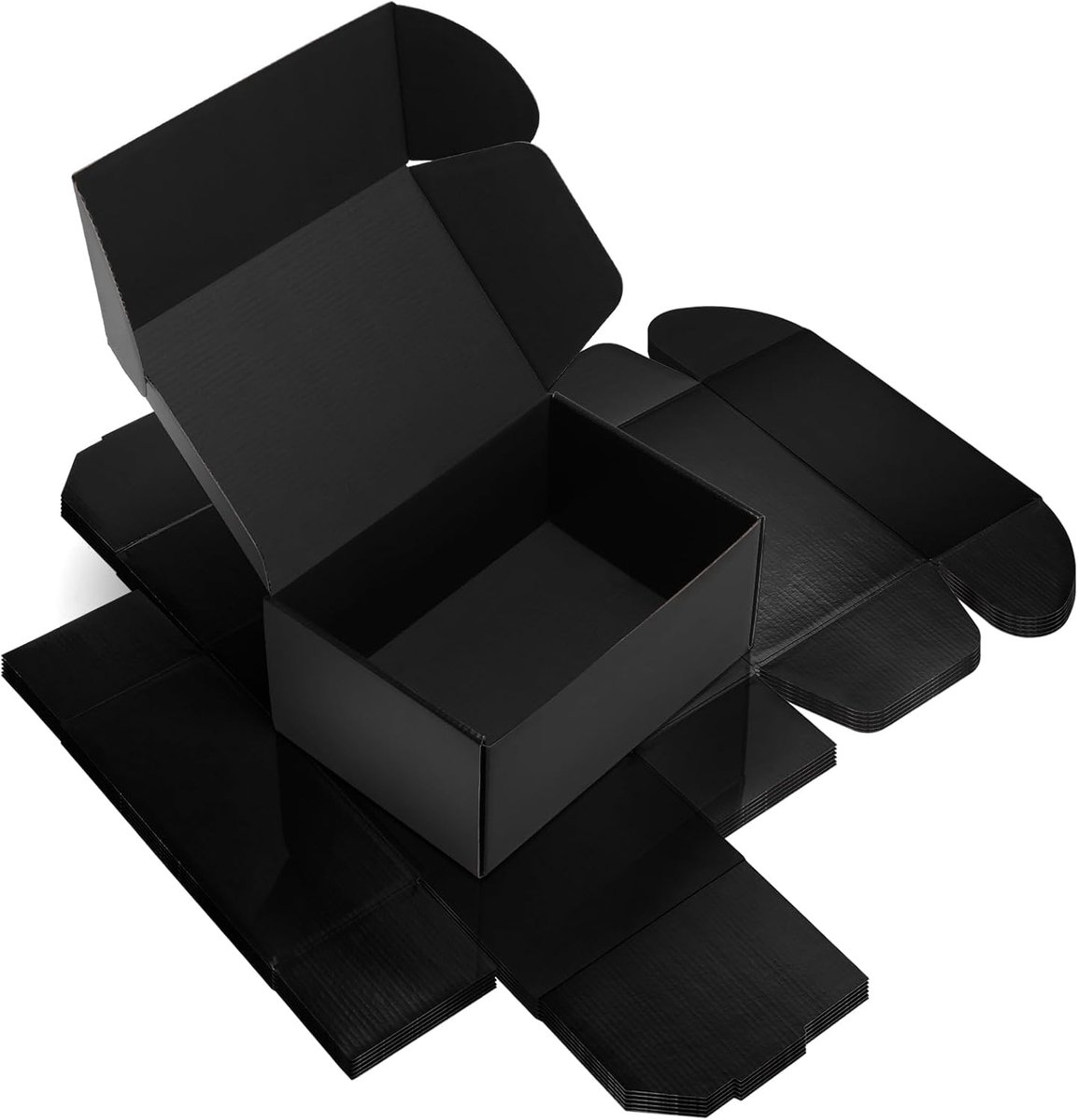 SnelShoppen - 6-Pack Zwarte Verzenddozen 9x6x4 Inch, Kartonnen Dozen voor Verzenden en Verpakken van Kleine Artikelen, Perfect voor Cadeaus en Kleine