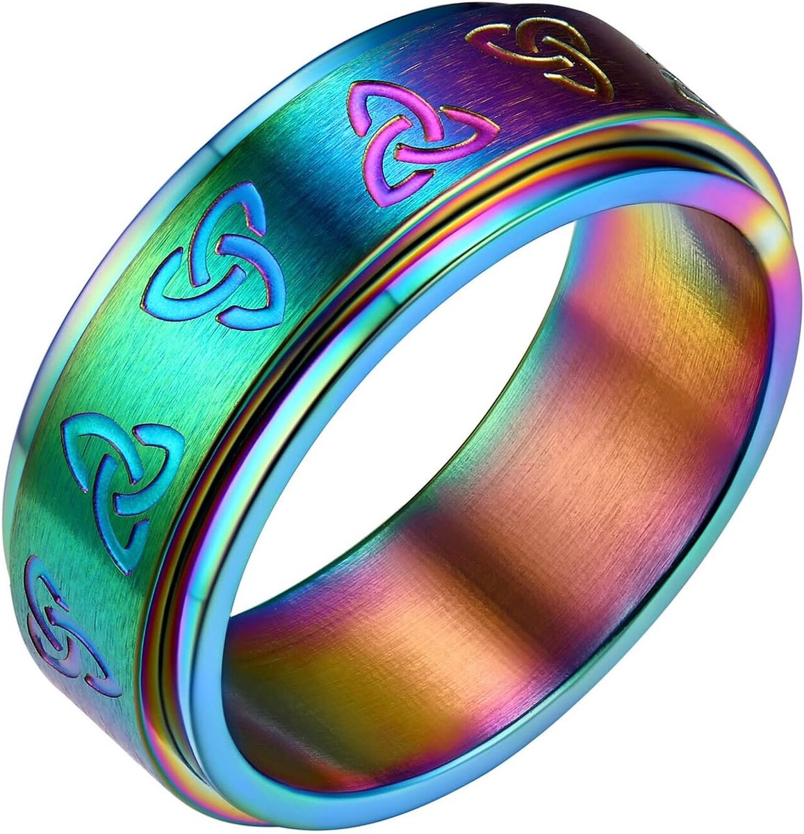 Roestvrij stalen fidgetspinner-angstring voor mannen en vrouwen