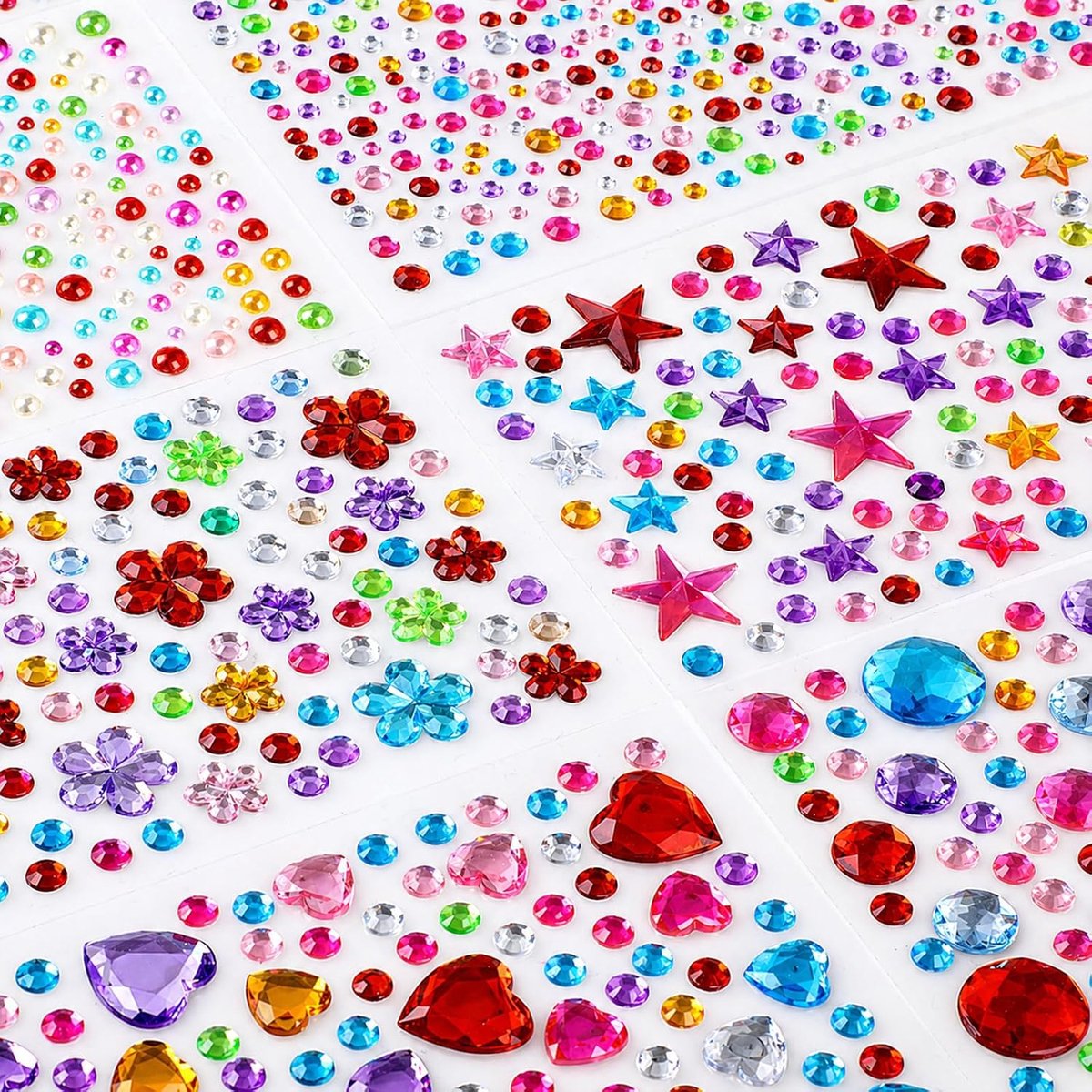 3514 stuks zelfklevende strass-steentjes, 10 vellen, strassstickers
