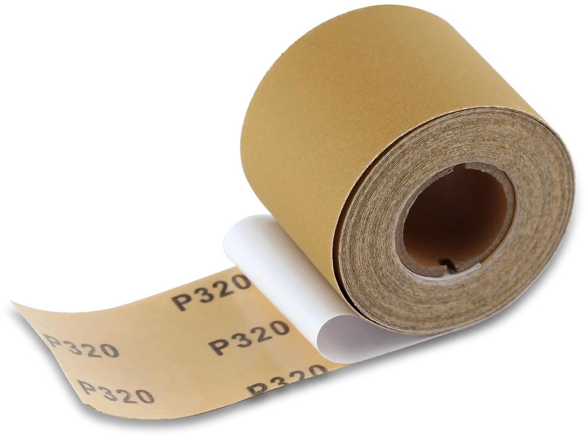Schuurpapierrol met korrel 320, zelfklevend, PSA-schuurpapier, 7,5 cm