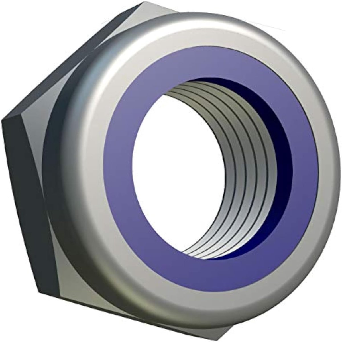 Verzinkt Gelegeerd Staal (5 Stuks) Zelfborgende Moer Nylon Borgmoer Borgmoer Slip Nylon Zeskantmoer (14mm Ø)