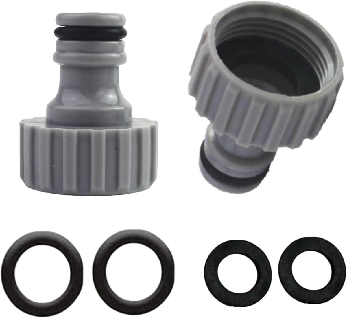 SnelShoppen - Pack van 2 adapters voor 1.8 cm slangverbinding, interne draad voor tuinslang, irrigatiesysteem, kraanadapter - Lekvrij, eenvoudig te in