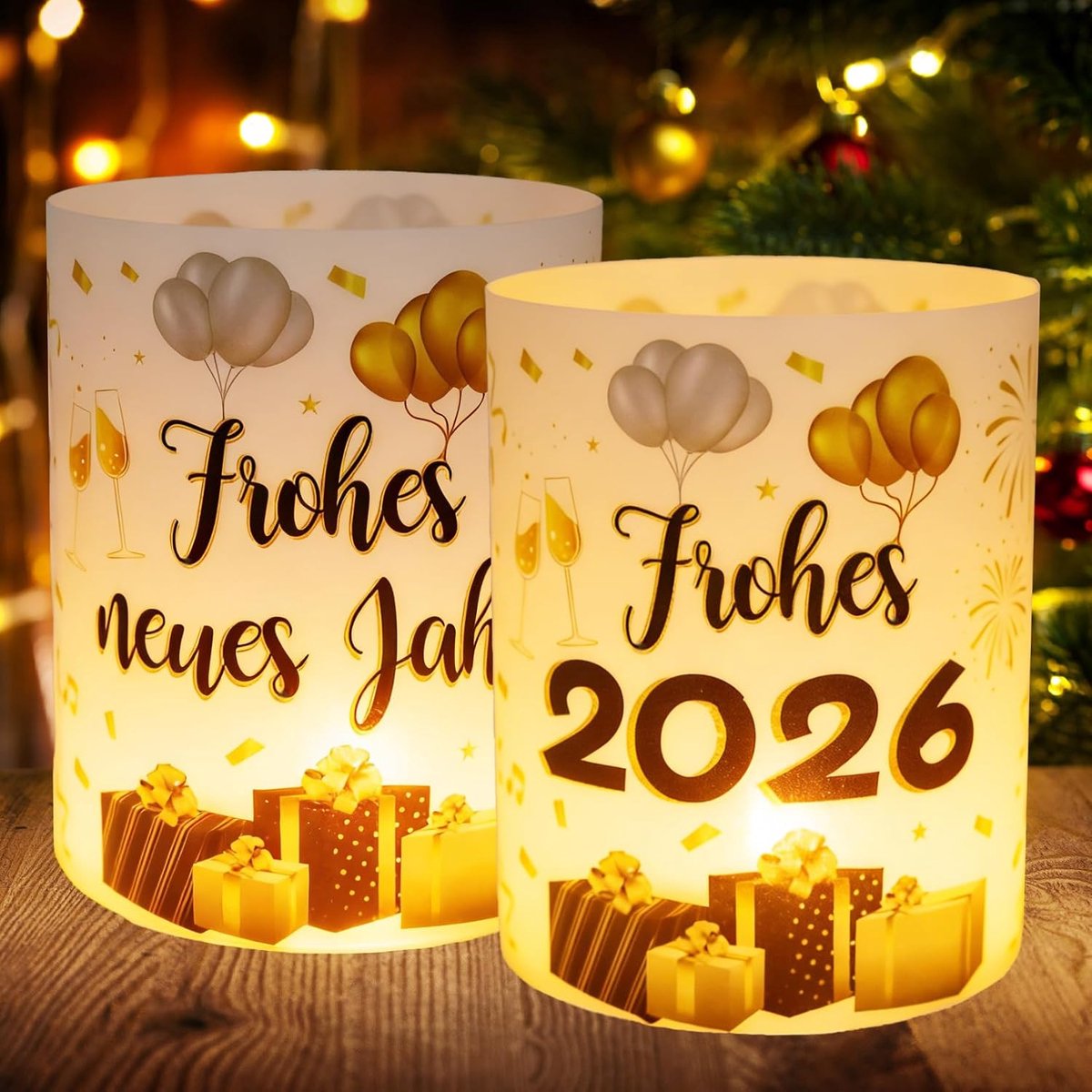 12 windlicht tafeldecoratie - Gelukkig