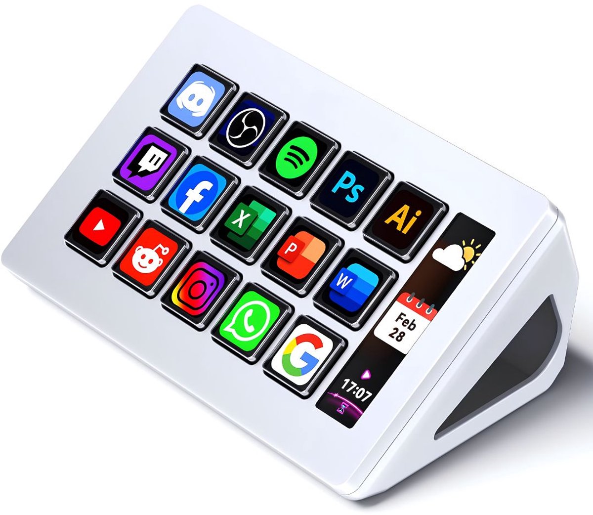JCP® Stream Deck - Streamingdeck - Streaming Deck - Wit - 17cm x 14cm x 6cm