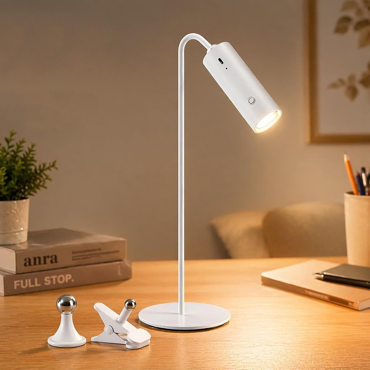 KZQ Draadloze Led Bureau Lamp Dimbare Aluminium Puzzel Lamp Oplaadbaar Nachtlampje Voor Bedside Studiekamer Kantoor Wit
