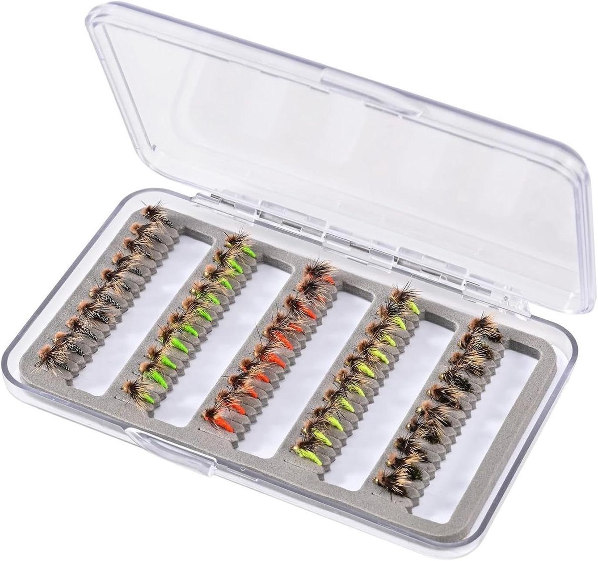 Visaasset met vlieg - Vliegenaas set - Vissen verbeteren - Realistische details - 50 stuks - 5 kleuren