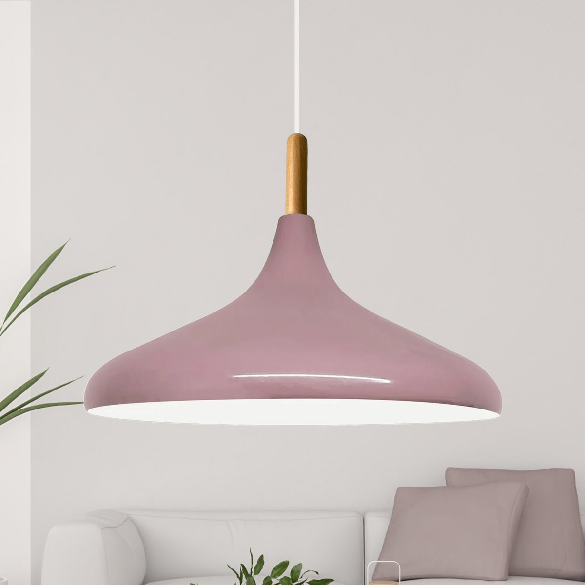 Bamyum Champion hanglamp, industriële Modern stijl, Ø35 cm, lila metalen lamp