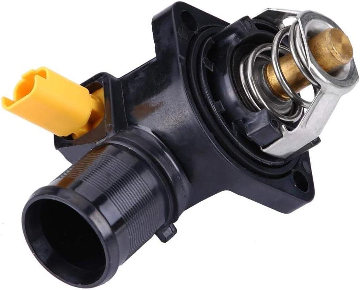 Thermostaat met behuizing - Koelvloeistof thermostaat - Motor temperatuur regelen - Vervangingsonderdeel - 180 gram - Zwart
