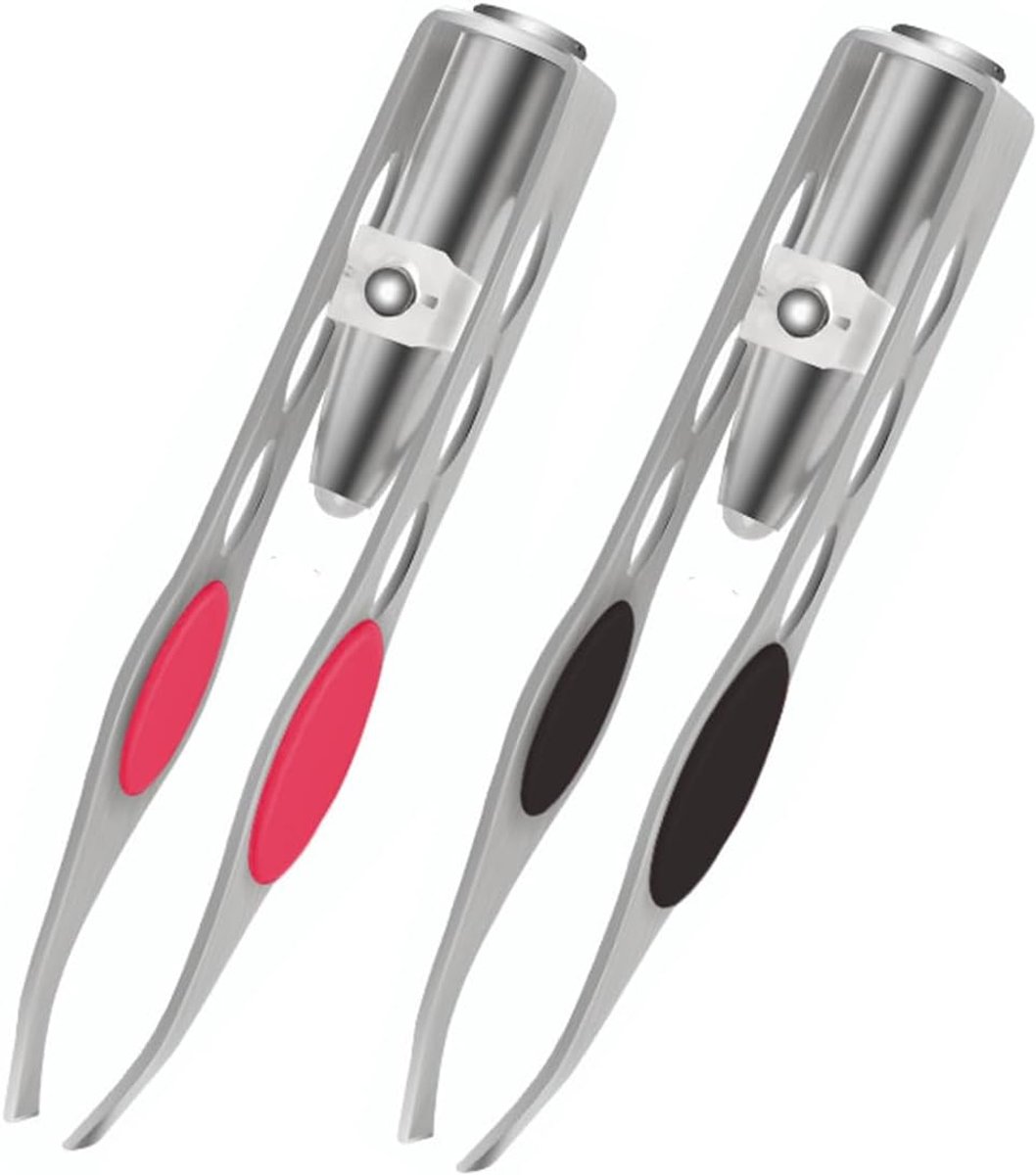 Led Pincet Set Met Ledlicht voor Ontharing, Make-up, Wenkbrauwen en