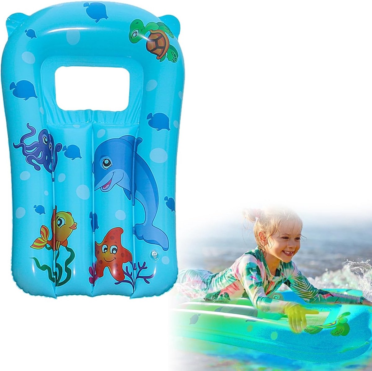 Opblaasbaar Surfboard voor Kinderen - Zwembord, Vouwbaar Surfboard voor Strand en Zwembad Activiteiten