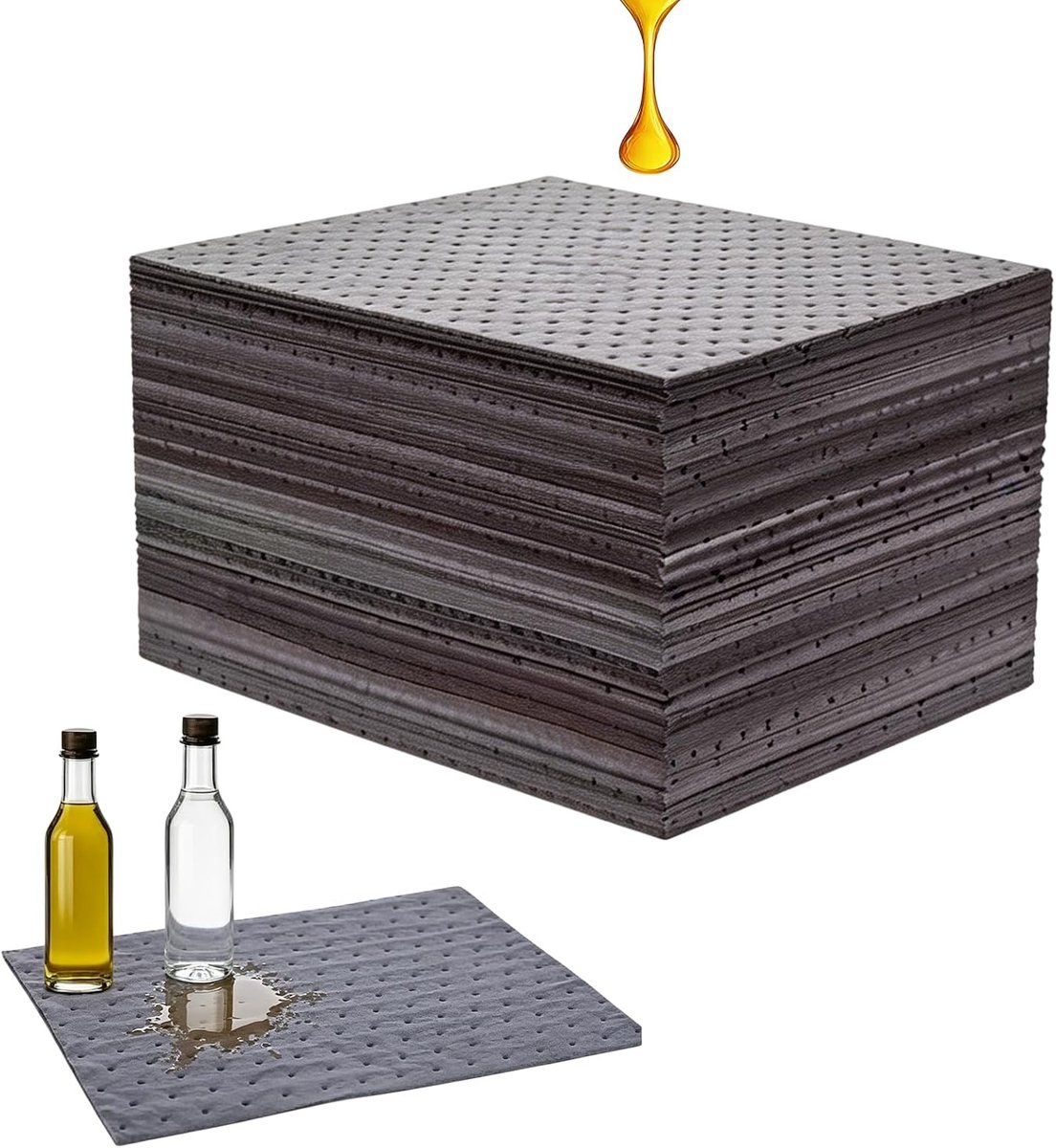 50 stuks olieafzuigdoeken, universele olieabsorberende pads, 25 x 33