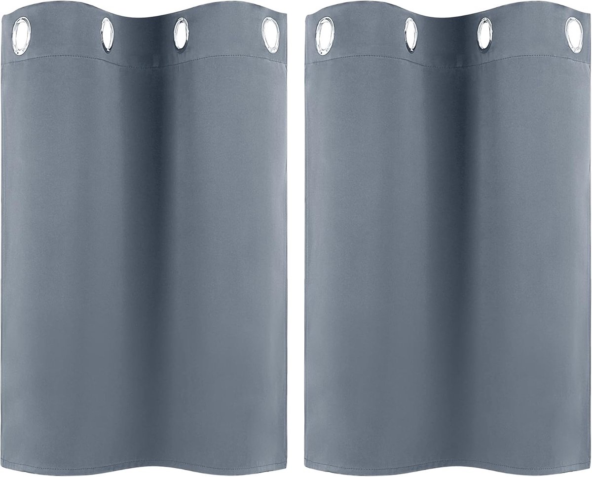 Set van 2 gordijnen, ondoorzichtige gordijnen met ringen
