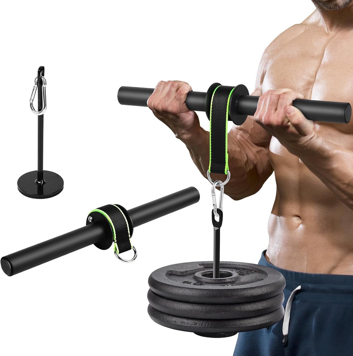 Polsrollentrainer, armkrachttraining, fitnessuitrusting met anti-slip handgreep voor gripsterkte en spieropbouw, revalidatie