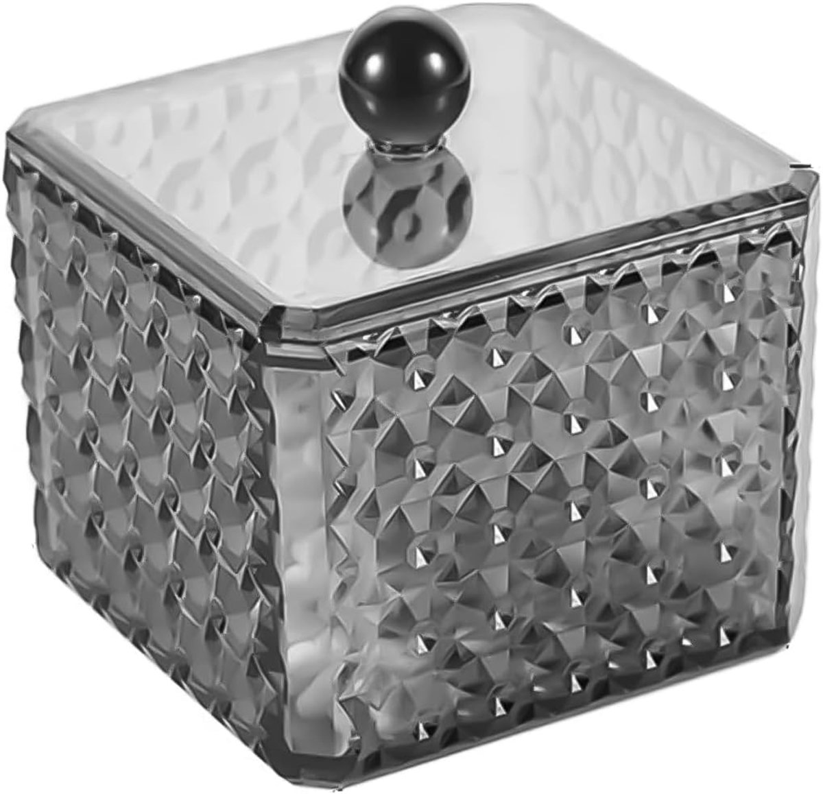 Wattenstaafjeshouder met deksel, acryl houder, wattenschijfdispenser
