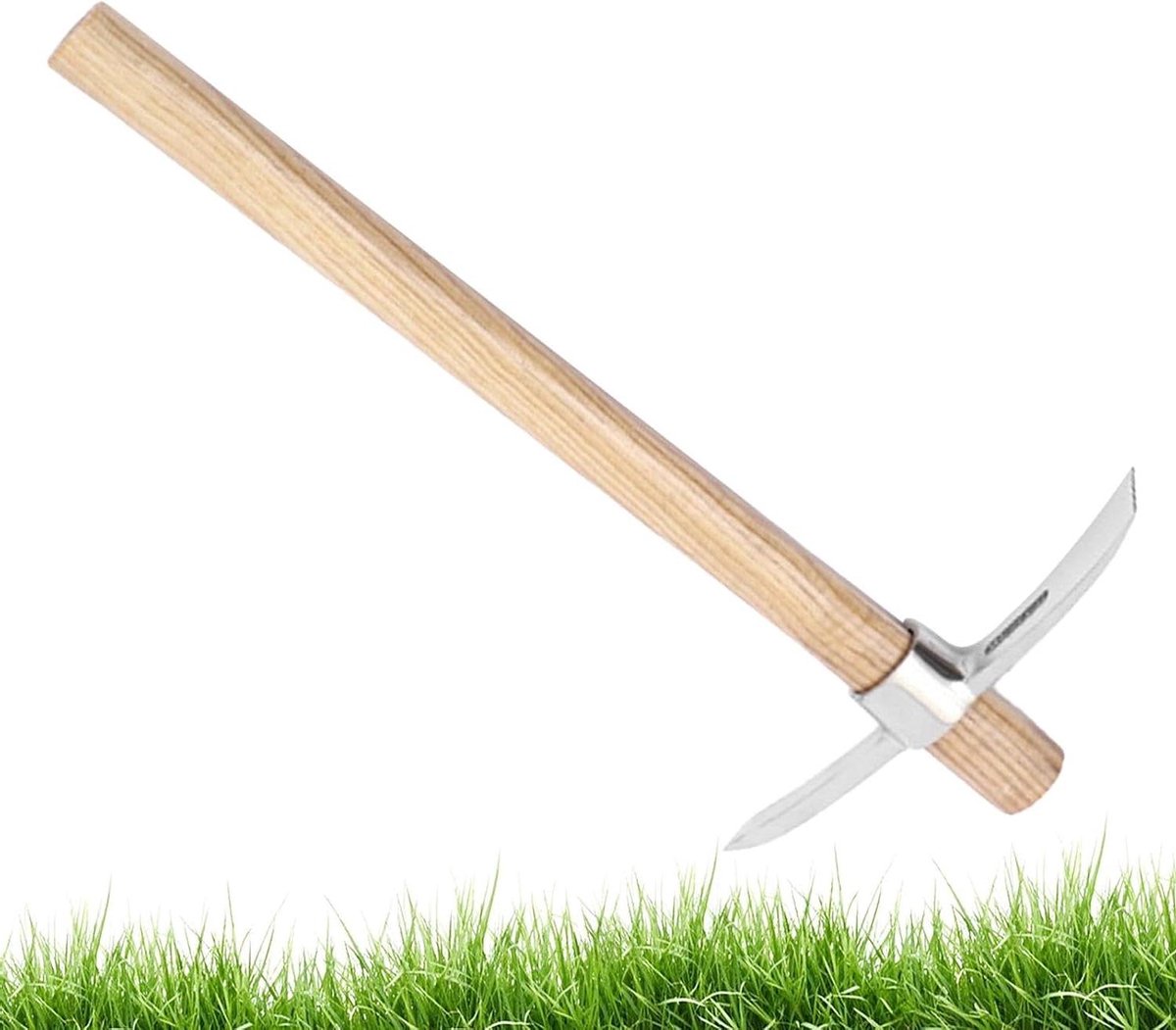 Tuin Pikbijl - Hakbijl Houweel - Wortels Snijden - 2-in-1 Ontwerp - 41 cm - Zilver