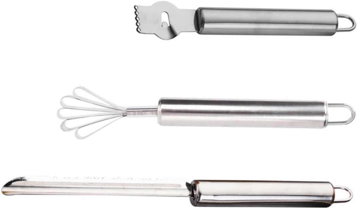 Roestvrijstalen Rasp Set - Citrusrasp Kokosrasp - Keukenwerk Vereenvoudigen - Multifunctioneel Dubbelzijdig - 3 Stuks - Zilver